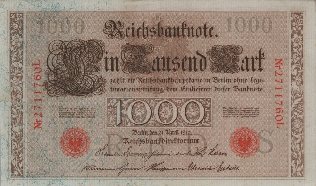 ALLEMAGNE billet Reichsbank, 1.000 Mark 21-04-1910