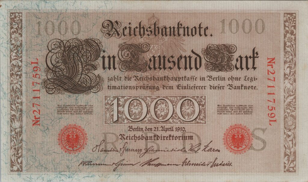ALLEMAGNE billet Reichsbank, 1.000 Mark 21-04-1910