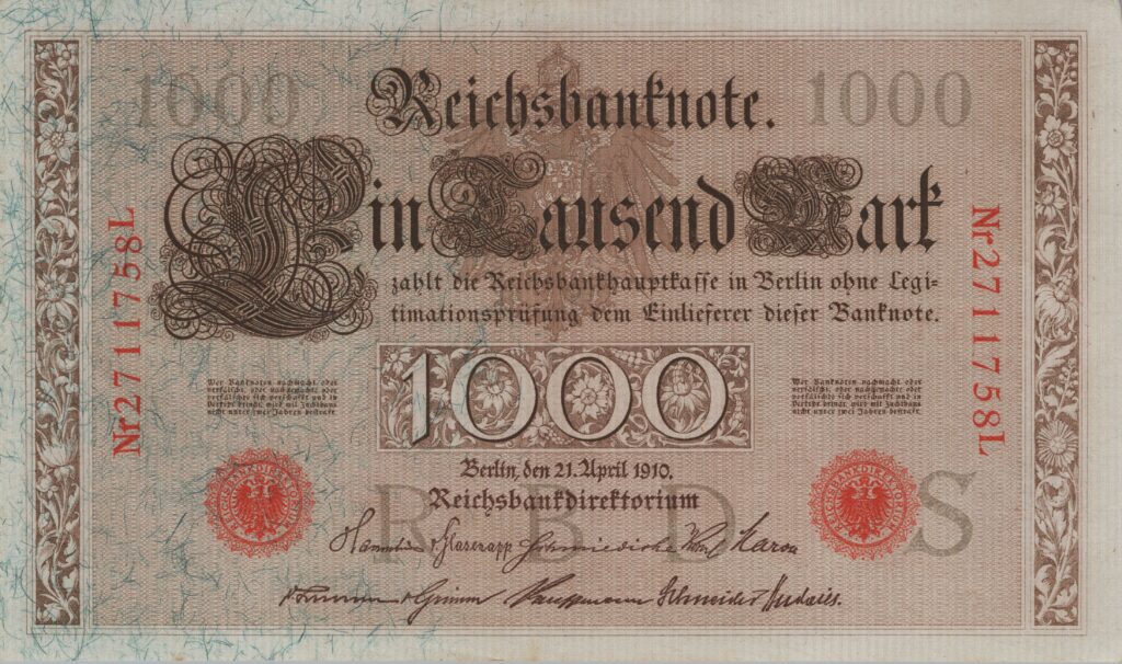 ALLEMAGNE billet Reichsbank, 1.000 Mark 21-04-1910