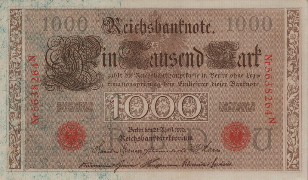 ALLEMAGNE billet Reichsbank, 1.000 Mark 21-04-1910