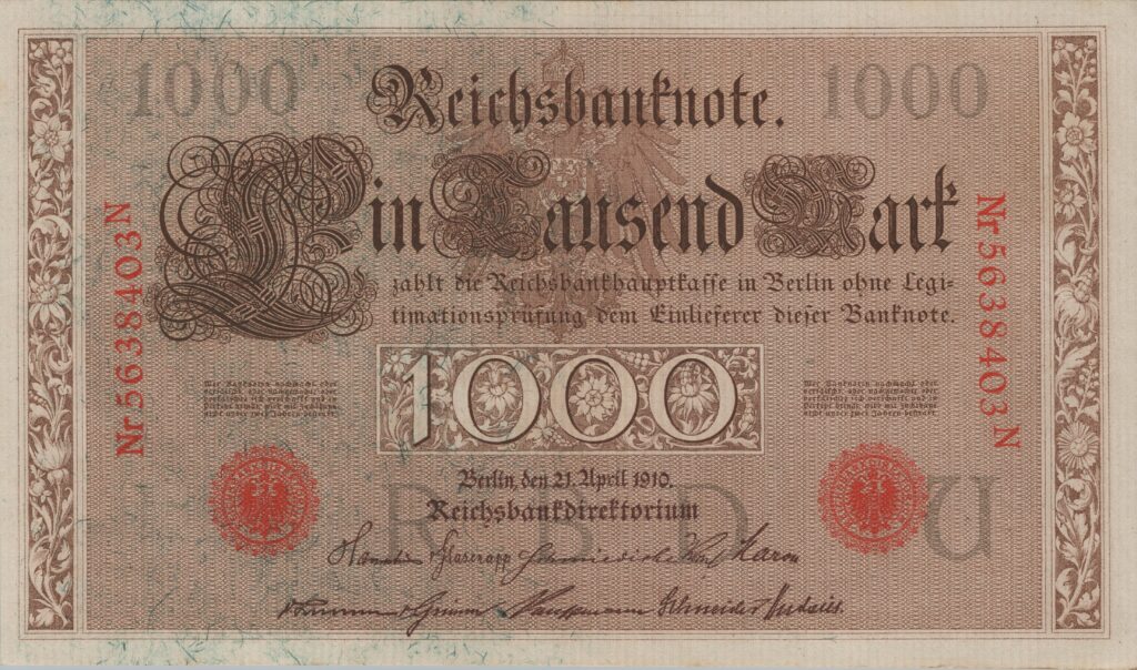 ALLEMAGNE billet Reichsbank, 1.000 Mark 21-04-1910