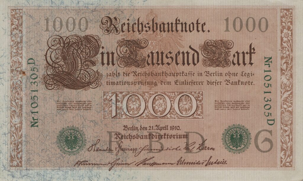 ALLEMAGNE billet Reichsbank, 1.000 Mark 21-04-1910