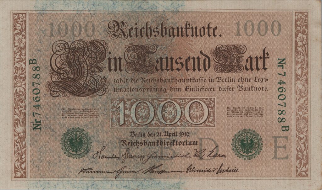 ALLEMAGNE billet Reichsbank, 1.000 Mark 21-04-1910