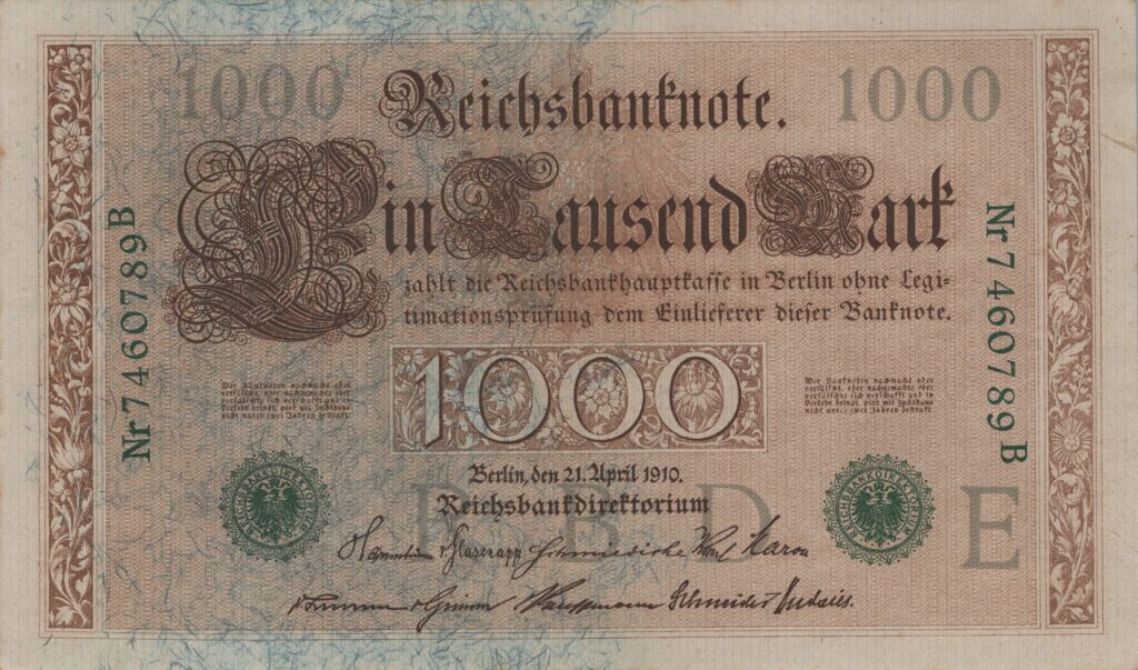 ALLEMAGNE billet Reichsbank, 1.000 Mark 21-04-1910