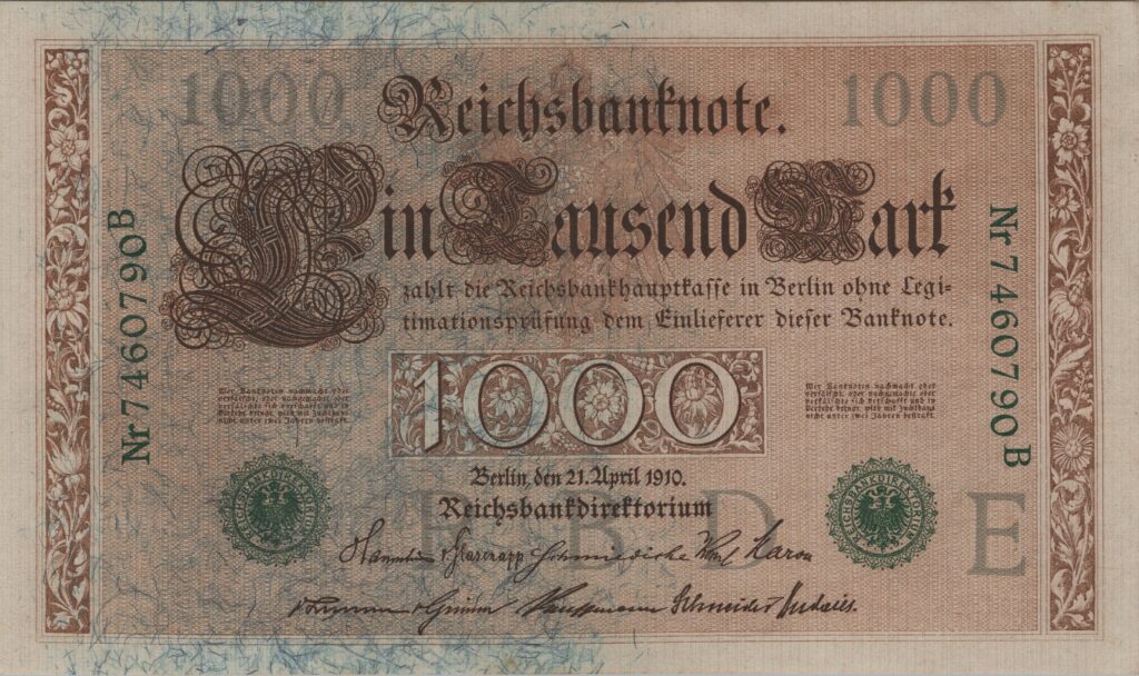 ALLEMAGNE billet Reichsbank, 1.000 Mark 21-04-1910