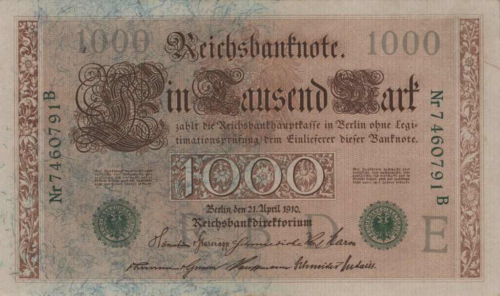 ALLEMAGNE billet Reichsbank, 1.000 Mark 21-04-1910