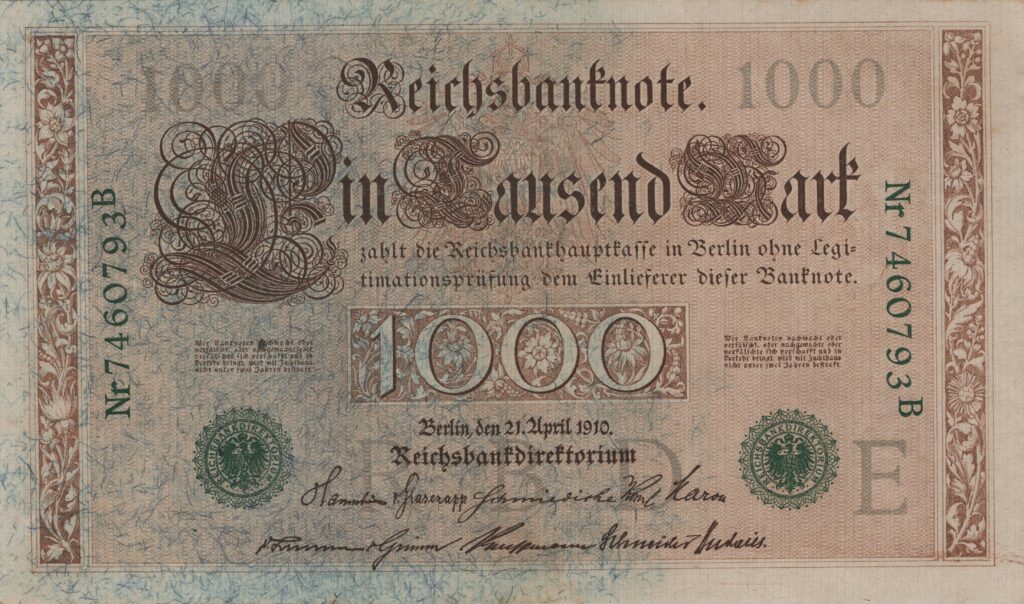 ALLEMAGNE billet Reichsbank, 1.000 Mark 21-04-1910