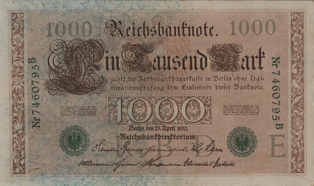ALLEMAGNE billet Reichsbank, 1.000 Mark 21-04-1910