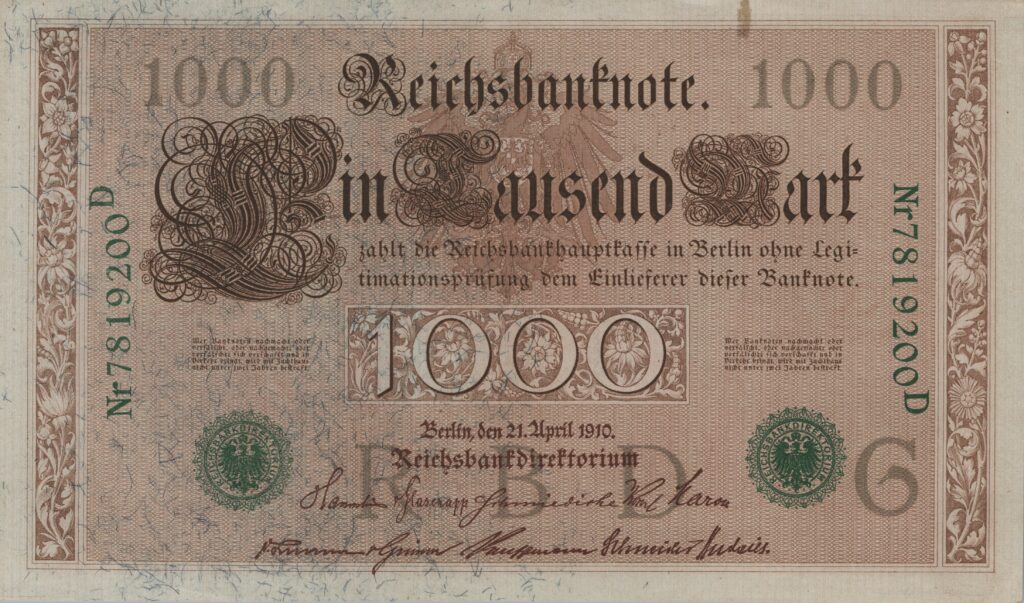 ALLEMAGNE billet Reichsbank, 1.000 Mark 21-04-1910