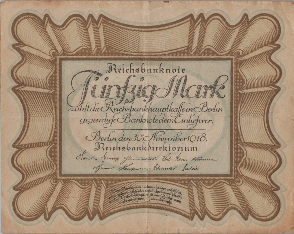ALLEMAGNE billet de Reichsbank, 50 Mark 30-11-1918