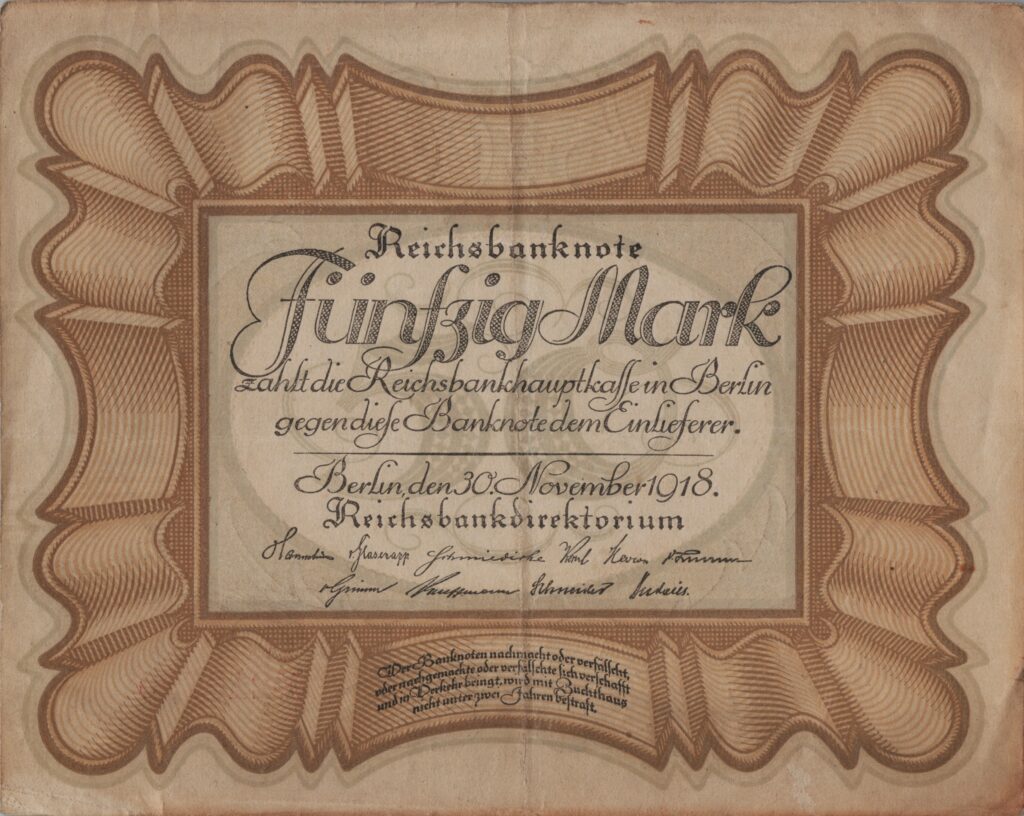 ALLEMAGNE billet de Reichsbank, 50 Mark 30-11-1918