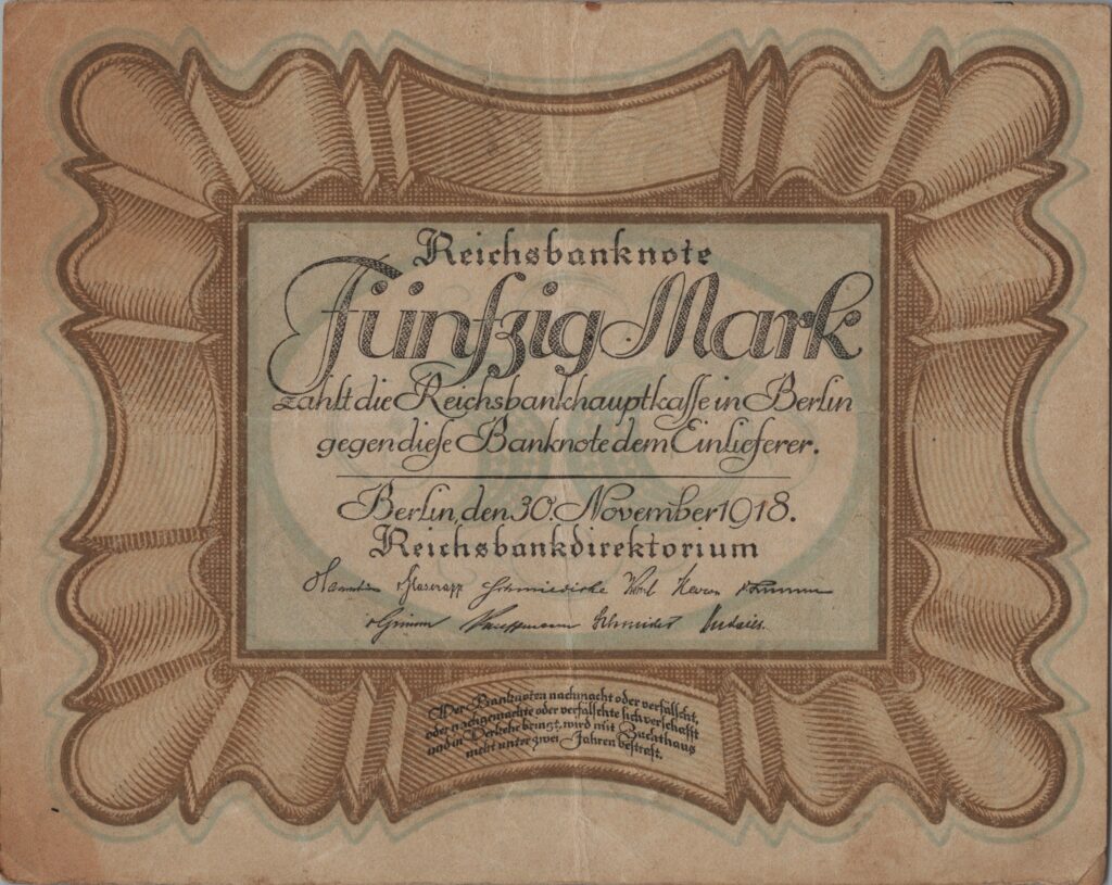 ALLEMAGNE billet de Reichsbank, 50 Mark 30-11-1918