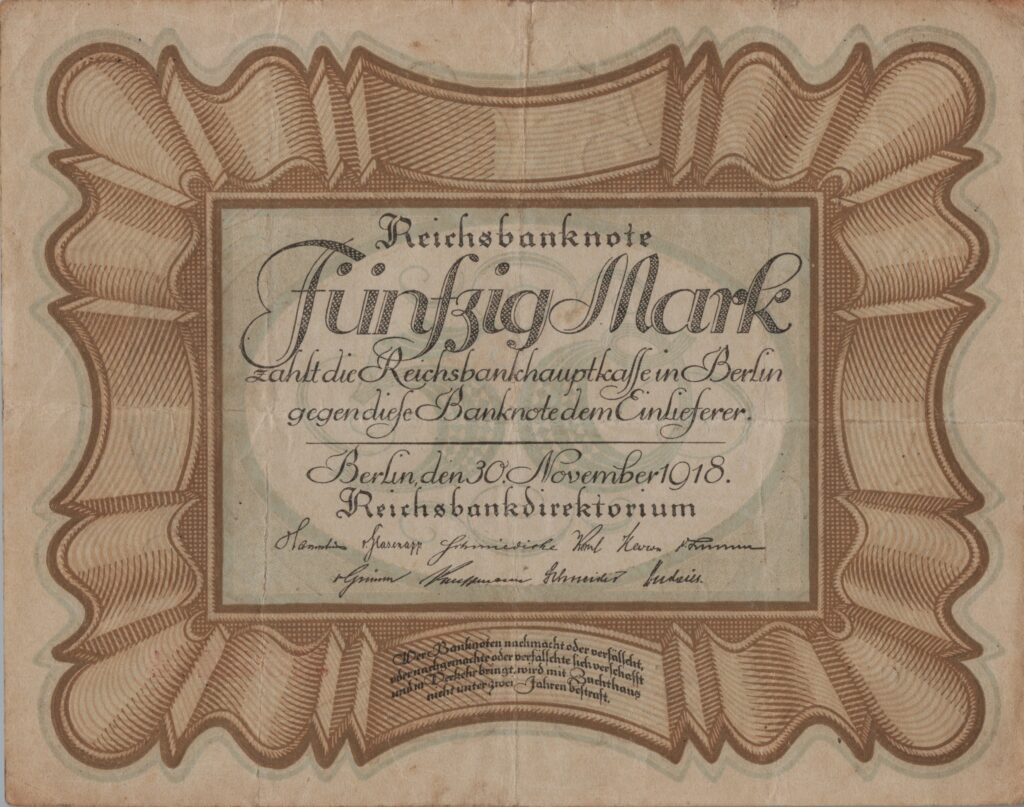 ALLEMAGNE billet de Reichsbank, 50 Mark 30-11-1918