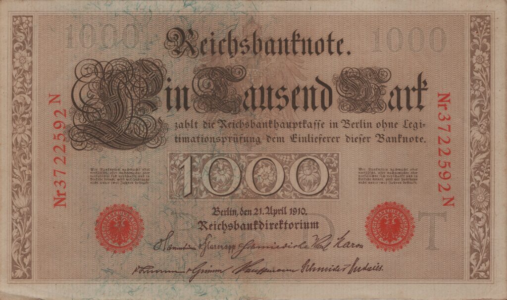 ALLEMAGNE billet Reichsbank de 1.000 Mark 21-04-1910