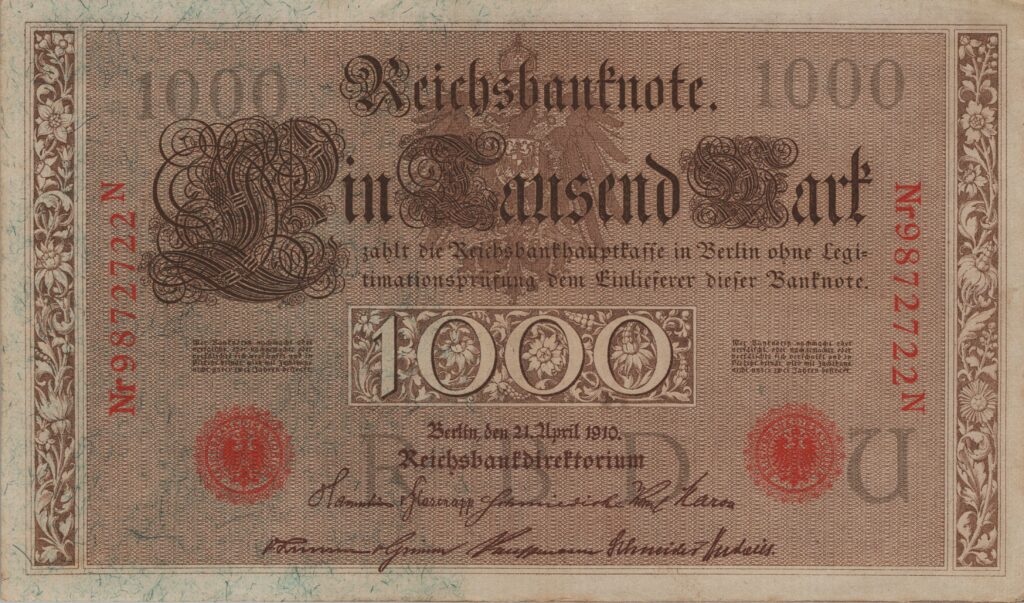 ALLEMAGNE billet Reichsbank de 1.000 Mark 21-04-1910