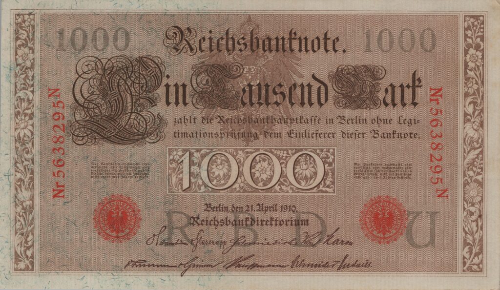 ALLEMAGNE billet Reichsbank de 1.000 Mark 21-04-1910