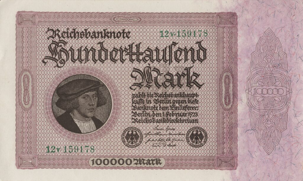 ALLEMAGNE billet Reichsbank de 100.000 Mark Georg Gisze 01-02-1923