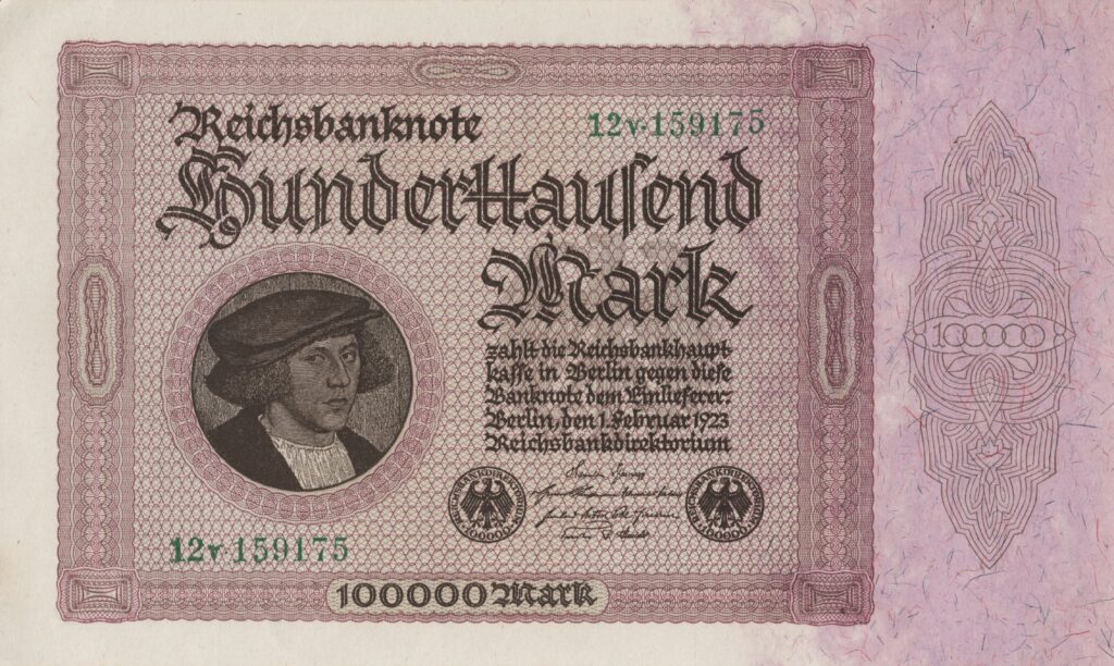 ALLEMAGNE billet Reichsbank de 100.000 Mark Georg Gisze 01-02-1923