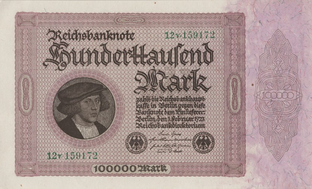 ALLEMAGNE billet Reichsbank de 100.000 Mark Georg Gisze 01-02-1923