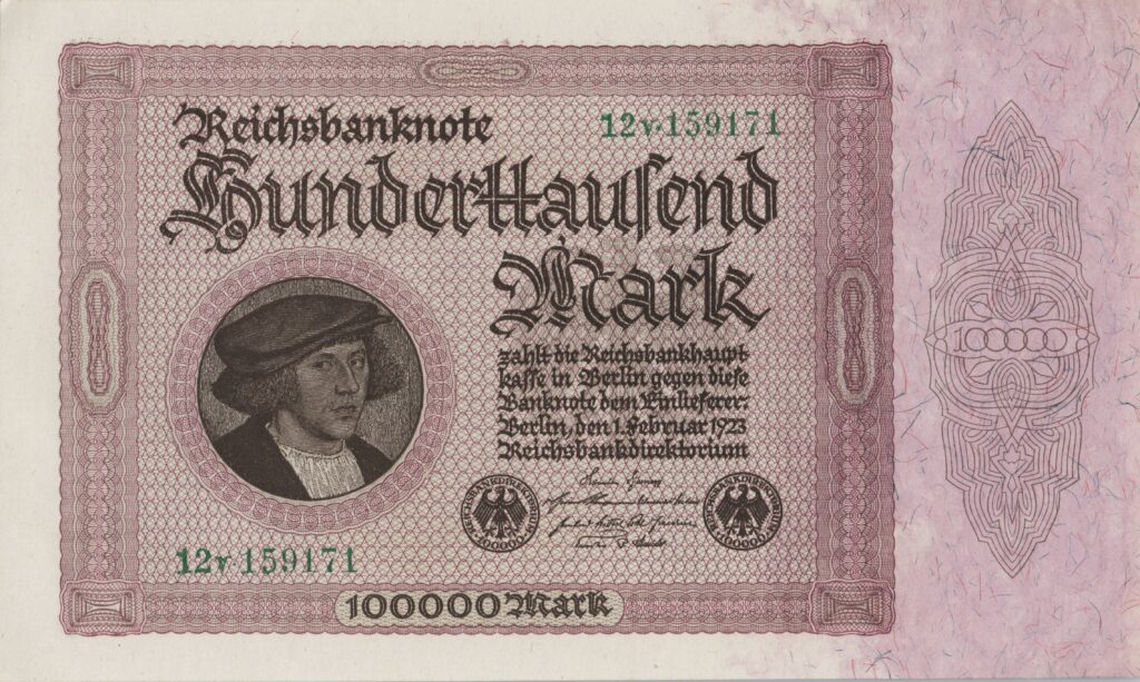 ALLEMAGNE billet Reichsbank de 100.000 Mark Georg Gisze 01-02-1923