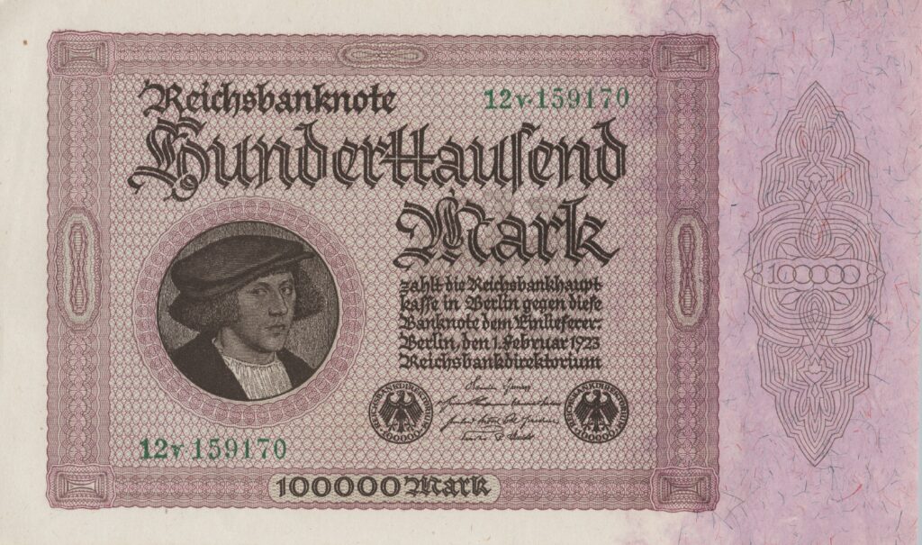 ALLEMAGNE billet Reichsbank de 100.000 Mark Georg Gisze 01-02-1923