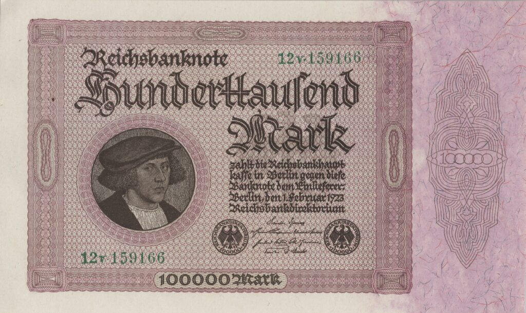 ALLEMAGNE billet Reichsbank de 100.000 Mark Georg Gisze 01-02-1923