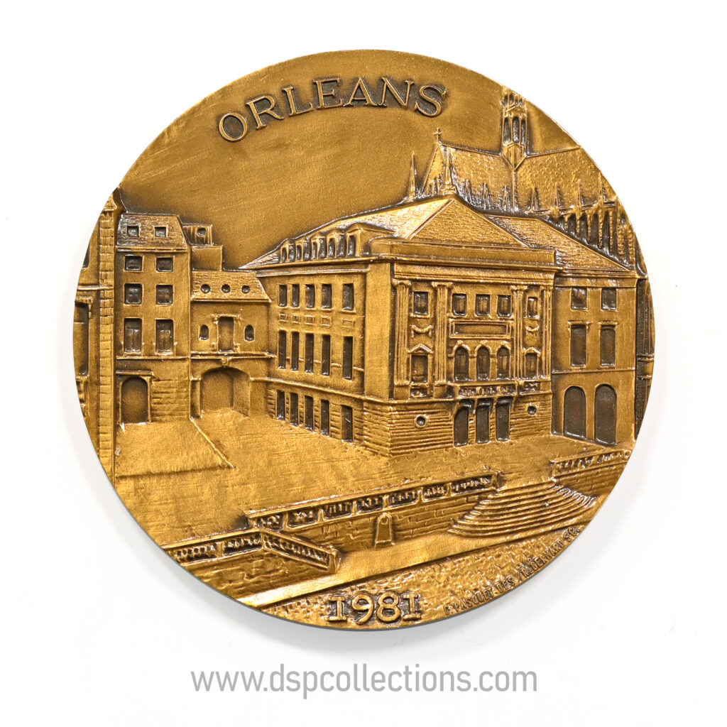 Médaille Orléans place de l'étape, ancien théâtre, Hoc vernant lilia corde