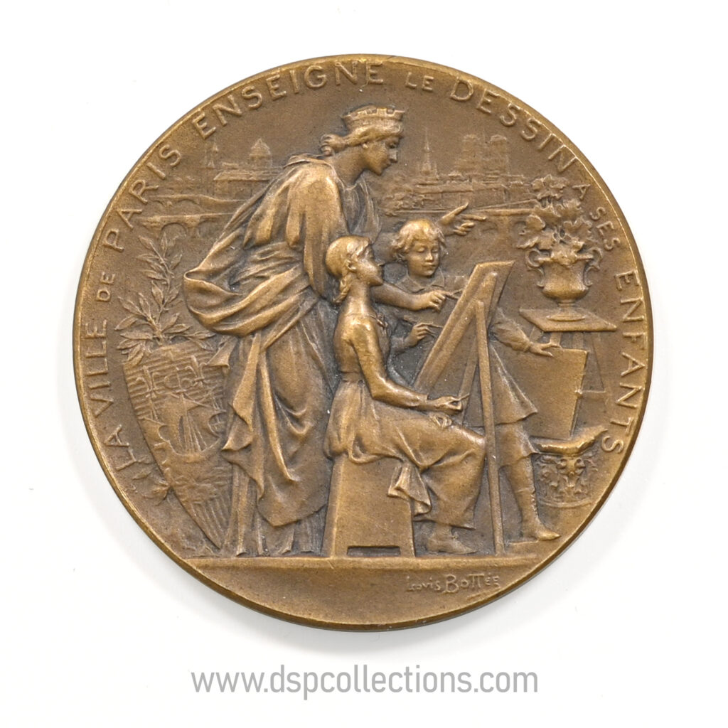 Médaille de récompense, Enseignement du dessin, Ville de Paris par Louis Bottée