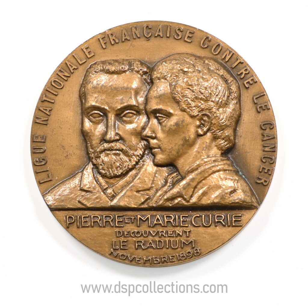 Médaille Ligue Française contre le cancer - Pierre et Marie Curie