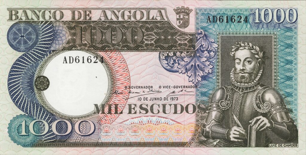 ANGOLA billet colonie portugaise de 1.000 Escudos 10-06-1973, Luis de Camões