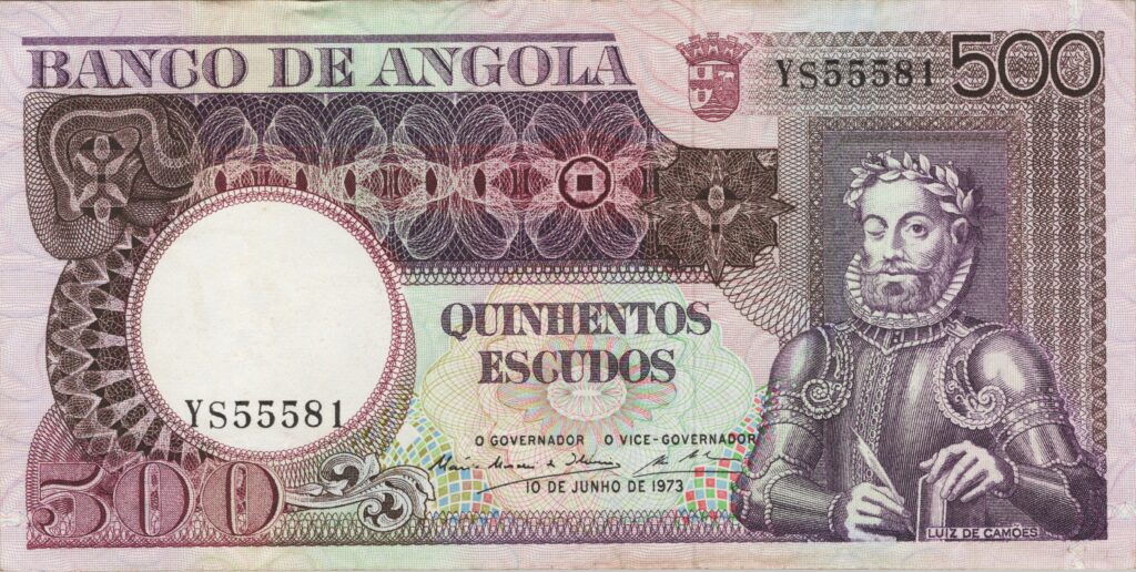 ANGOLA billet colonie portugaise de 500 Escudos 10-06-1973, Luis de Camões