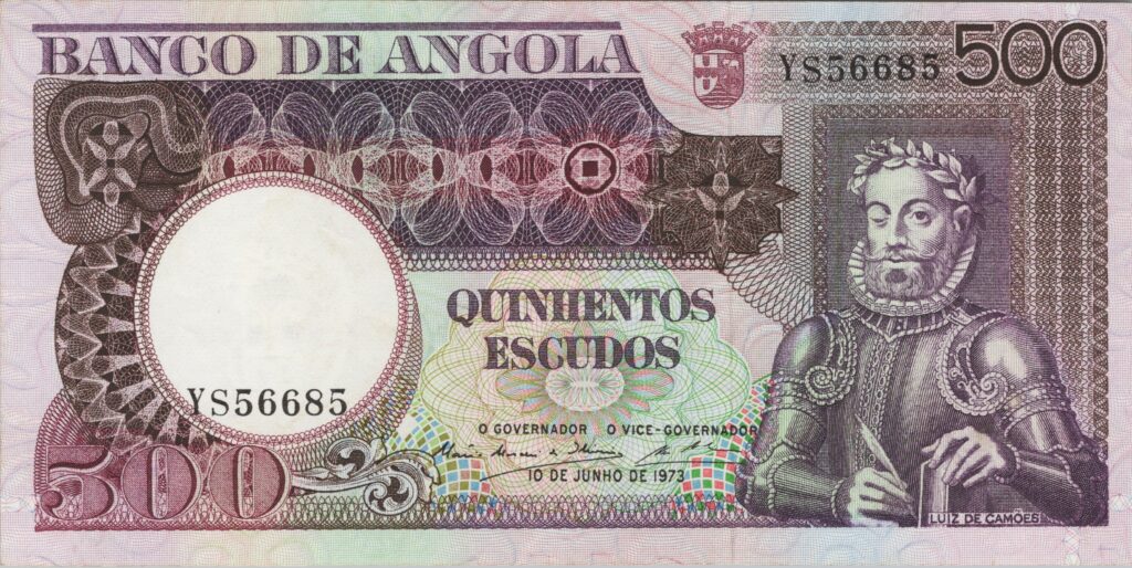 ANGOLA billet colonie portugaise de 500 Escudos 10-06-1973, Luis de Camões