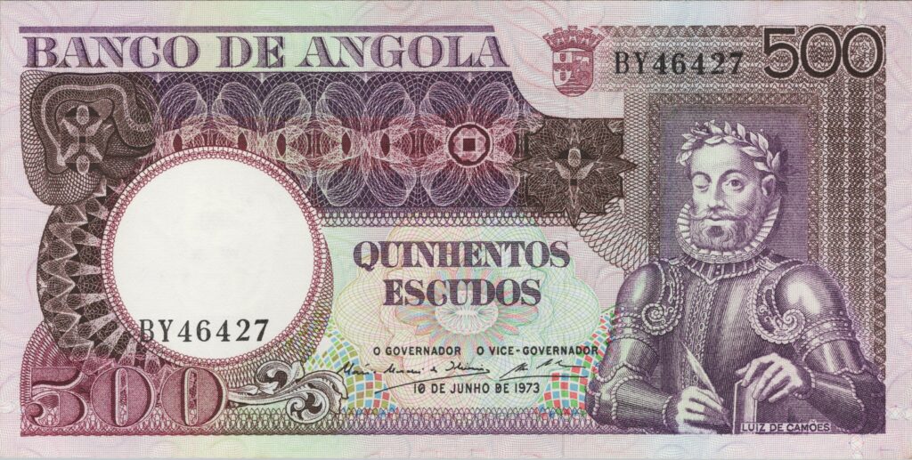 ANGOLA billet colonie portugaise de 500 Escudos 10-06-1973, Luis de Camões
