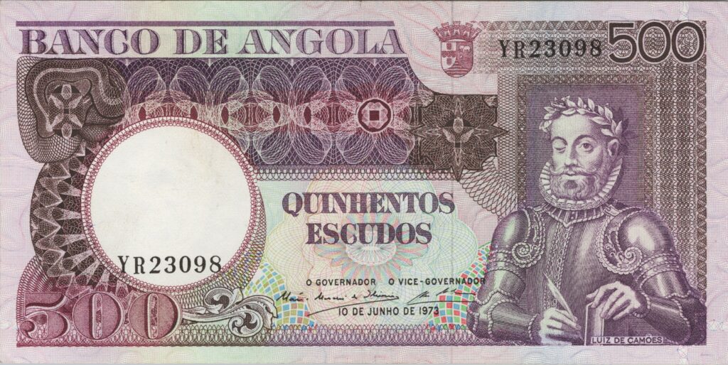 ANGOLA billet colonie portugaise de 500 Escudos 10-06-1973, Luis de Camões