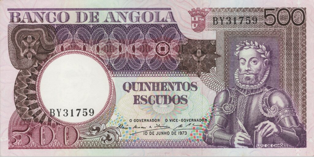 ANGOLA billet colonie portugaise de 500 Escudos 10-06-1973, Luis de Camões