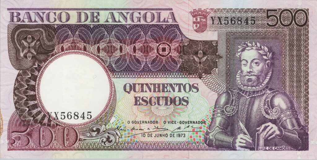 ANGOLA billet colonie portugaise de 500 Escudos 10-06-1973, Luis de Camões