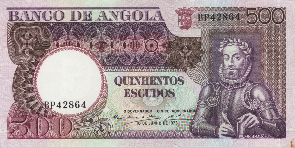 ANGOLA billet colonie portugaise de 500 Escudos 10-06-1973, Luis de Camões