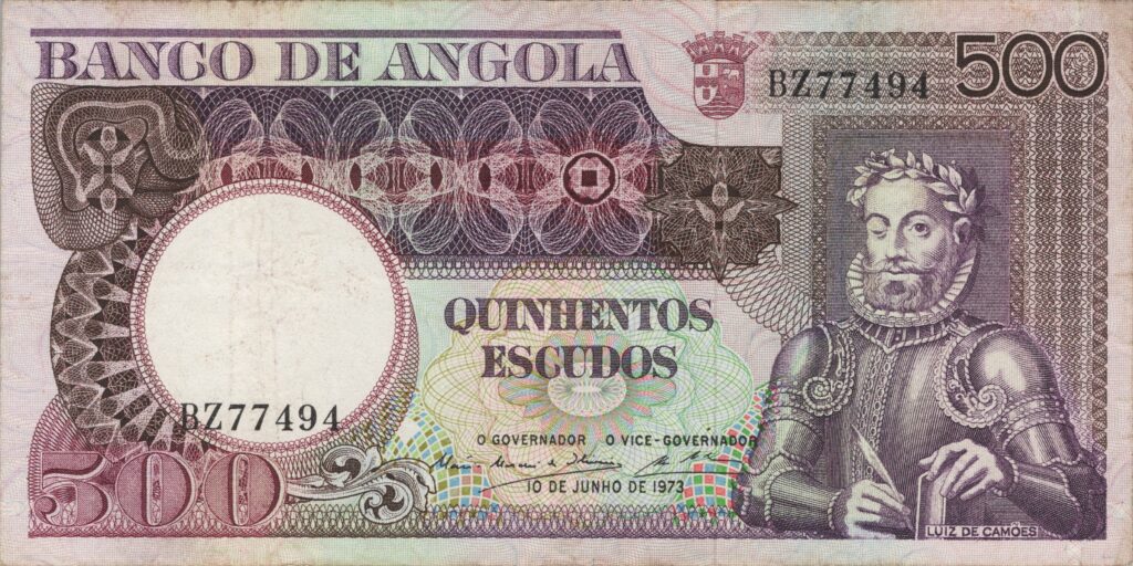ANGOLA billet colonie portugaise de 500 Escudos 10-06-1973, Luis de Camões