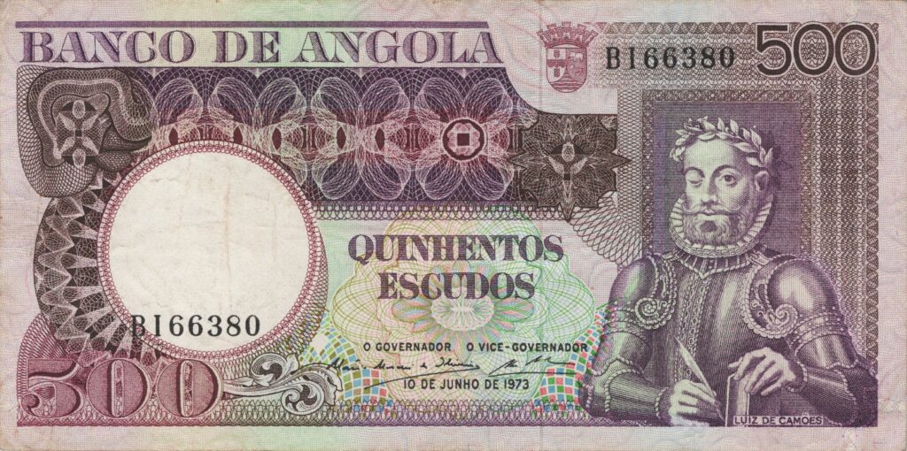 ANGOLA billet colonie portugaise de 500 Escudos 10-06-1973, Luis de Camões