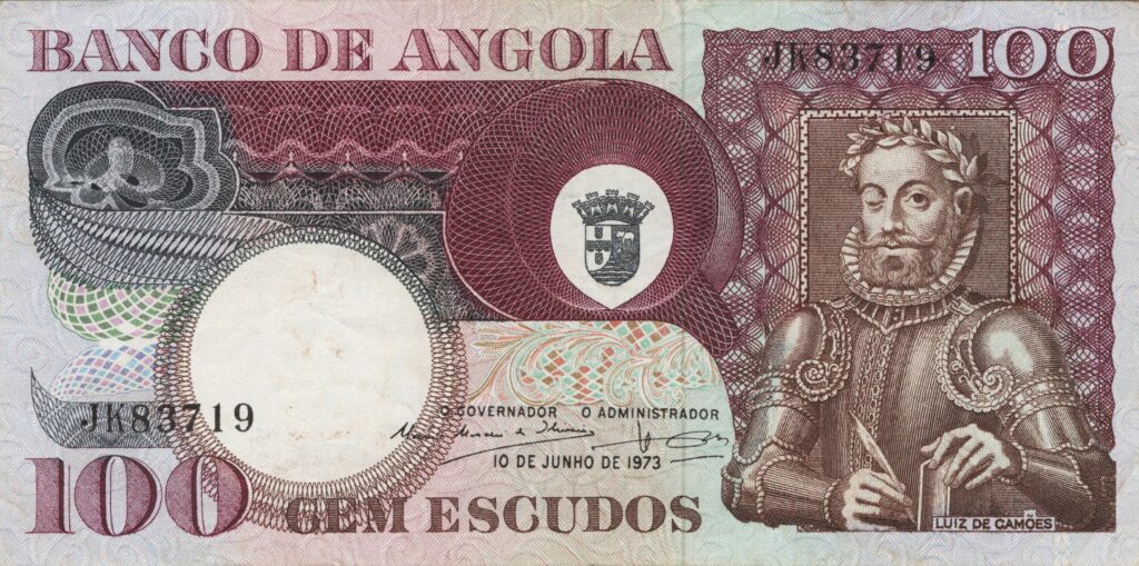 ANGOLA billet colonie portugaise de 100 Escudos 10-06-1973, Luis de Camões