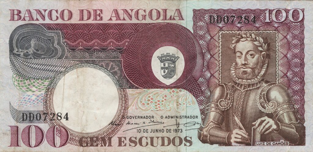 ANGOLA billet colonie portugaise de 100 Escudos 10-06-1973, Luis de Camões