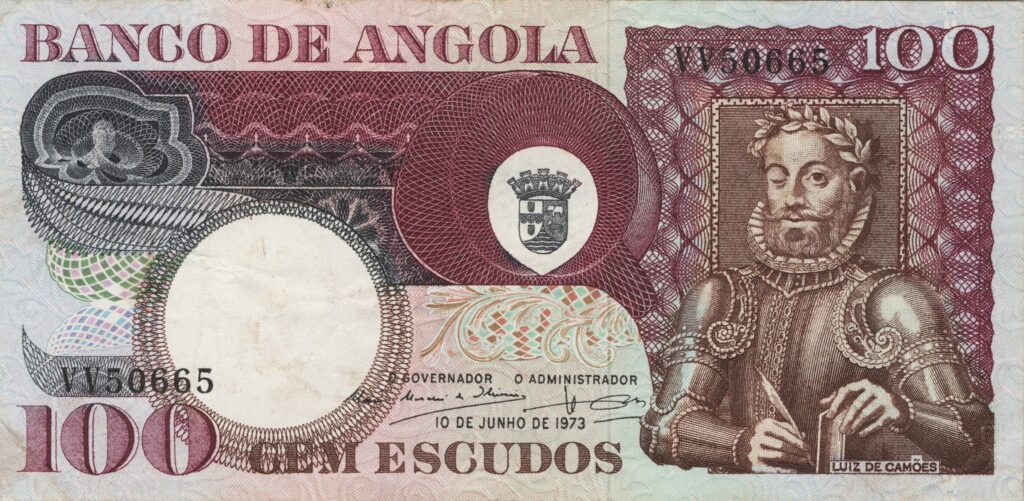 ANGOLA billet colonie portugaise de 100 Escudos 10-06-1973, Luis de Camões