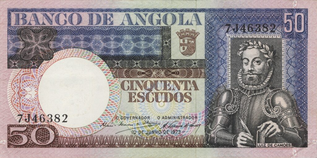 ANGOLA billet colonie portugaise de 50 Escudos 10-06-1973, Luis de Camões