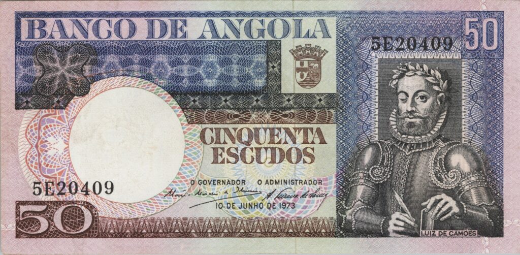 ANGOLA billet colonie portugaise de 50 Escudos 10-06-1973, Luis de Camões