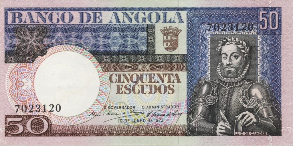 ANGOLA billet colonie portugaise de 50 Escudos 10-06-1973, Luis de Camões