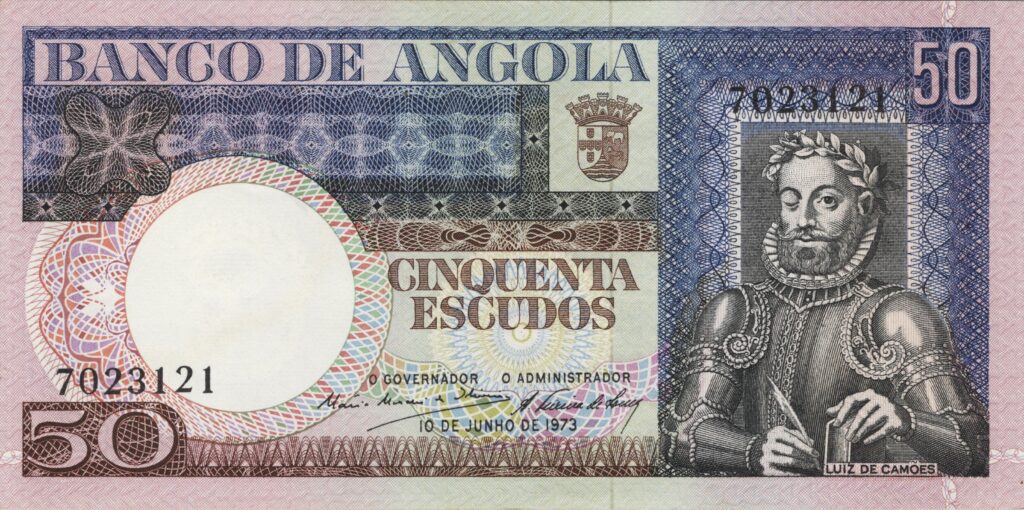 ANGOLA billet colonie portugaise de 50 Escudos 10-06-1973, Luis de Camões