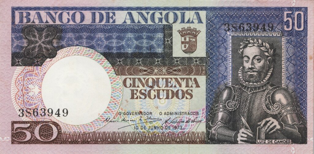 ANGOLA billet colonie portugaise de 50 Escudos 10-06-1973, Luis de Camões