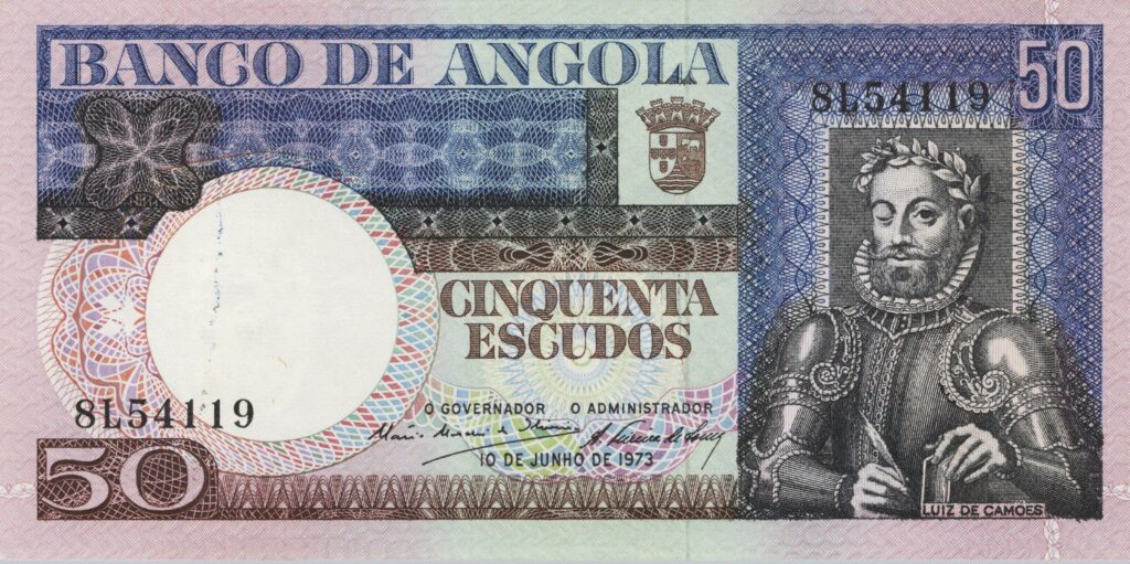 ANGOLA billet colonie portugaise de 50 Escudos 10-06-1973, Luis de Camões