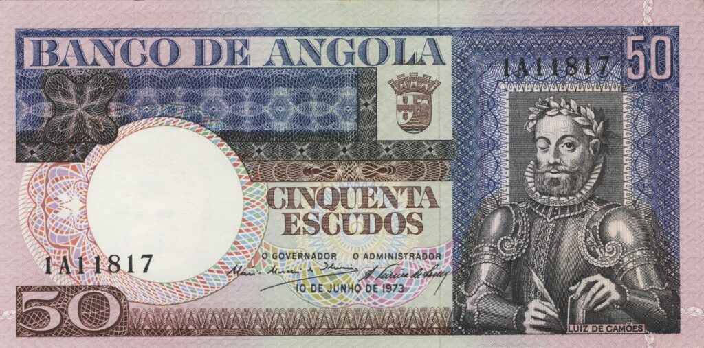 ANGOLA billet colonie portugaise de 50 Escudos 10-06-1973, Luis de Camões