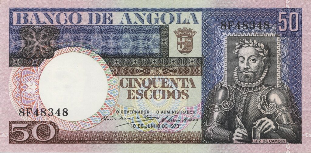 ANGOLA billet colonie portugaise de 50 Escudos 10-06-1973, Luis de Camões